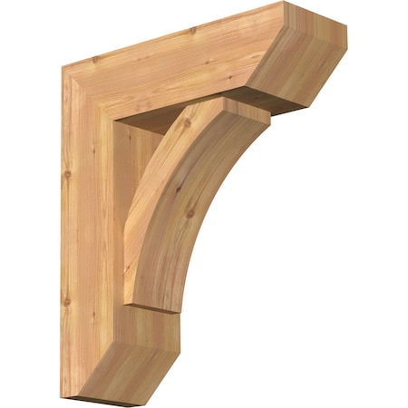Ekena Millwork Thorton Slat Smooth Bracket w/ Offset Brace, Western Red Cedar, 7 1/2"W x 22"D x 26"H BKT0806X22X26THR06SWR